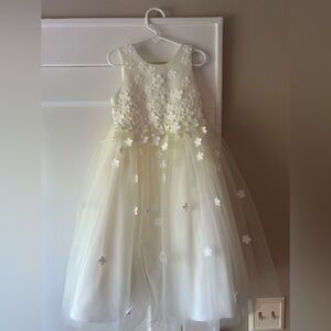 Princess Daliana Carrie Floral Applique Low-Back Tulle Flower Girl Dress